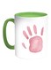 Palm Of The Hand Printed Coffee Mug White/Green 11ounce