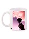Rose Printed Coffee Mug White/Pink/Purple 11ounce