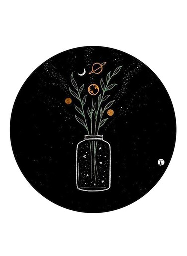 Plants Printed Fridge Magnet Round Multicolour