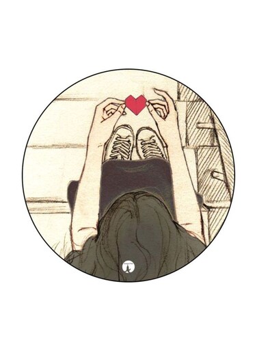 Girl Printed Fridge Magnet Black/Beige