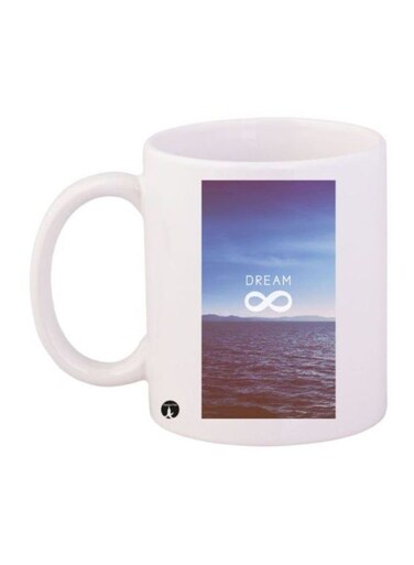 Phrase Printed Mug White/Blue