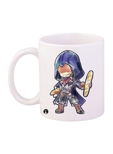 Assassin's Creed Printed Mug White/Blue/Brown Standard Size