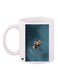 Flowers in Water Printed Coffee Mug White/Blue/Beige 11ounce