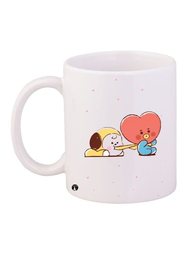 Cartoon Printed Coffee Mug White/Orange/Yellow