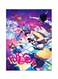 Cartoon Themed Metallic Plate Purple/Blue/White 20x15cm