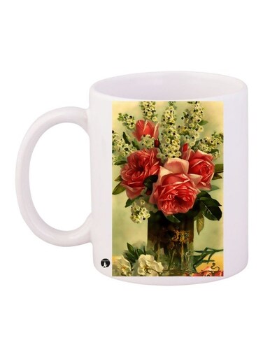 Printed Coffee Mug White/Red/Green