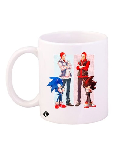 Multiple Characters Printed Mug Red/Blue Standard Size