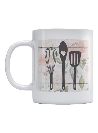 Kitchen Decor Printed Mug White/Black