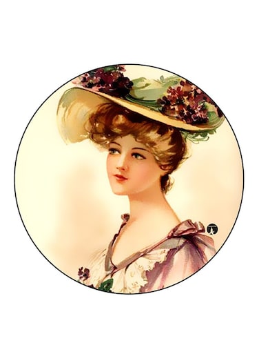 Vintage Art Printed Fridge Magnet Multicolour