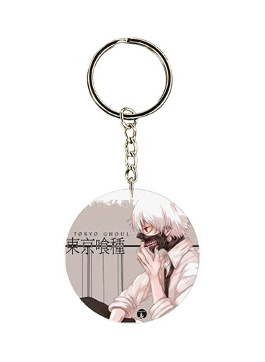 Plastic Anime Tokyo Ghoul Keychain White/Grey