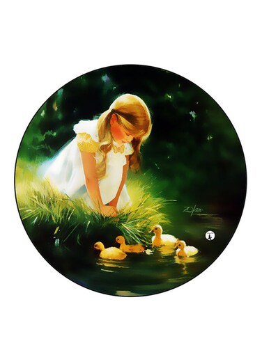 Girl Printed Fridge Magnet Round Multicolour