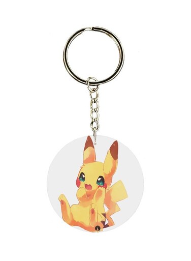 Single Sided Pikachu Cartoon Themed Keychain