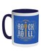 Rock And Roll Printed Coffee Mug White/Blue/Yellow 11ounce