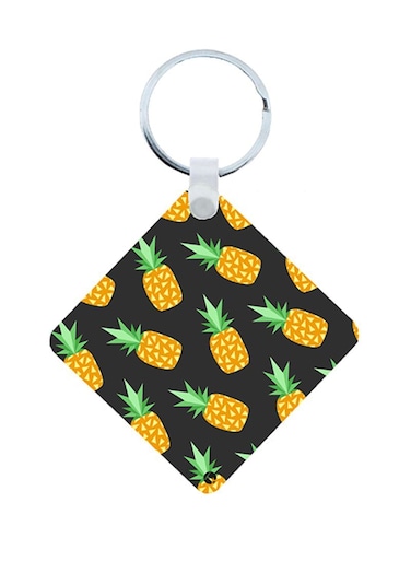 Pineapples Wooden Keychain