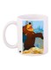 Cartoon Bear Printed Coffee Mug White/Brown/Blue 11ounce
