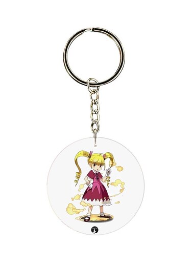 Double Sided Anime Hunter X Printed Keychain Purple/Yellow/White