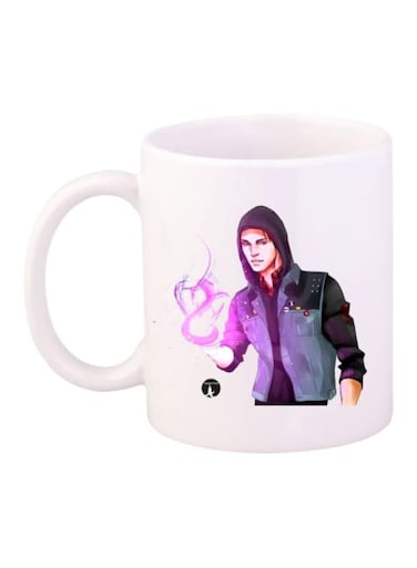 Infamous Second Son Printed Mug White/Purple/Black