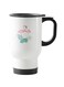 Flamingo With A Crown Printed Travel Mug White 13centimeter