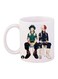 Printed Ceramic Cup White/Black/Green