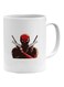 Deadpool Guns Printed Mug White/Brown/Red