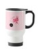 Printed Stainless Steel Travel Mug White/Pink 13centimeter