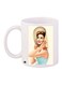 Woman Printed Coffee Mug White/Beige/Blue 11ounce