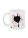 Cat Printed Mug White/Black/Orange 12ounce