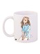 Girl Printed Coffee Mug White/Beige/Blue 11ounce
