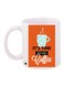 It's Time For Coffee Printed Mug White/Orange/Blue