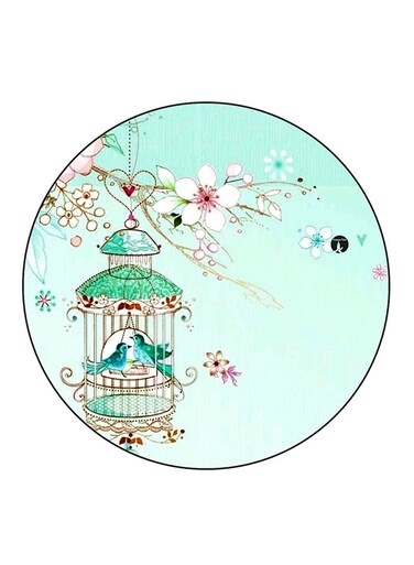 Birds Printed Fridge Magnet Round Multicolour