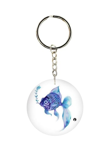 Fish Printed Single Sided Keychain