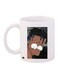 Cartoon Printed Coffee Mug White/Brown/Blue 11ounce