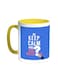 Keep Calm And Ask Questions Printed Coffee Mug Yellow/White 11ounce