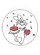 Bunny Printed Fridge Magnet White/Pink/Blue 5.5cm