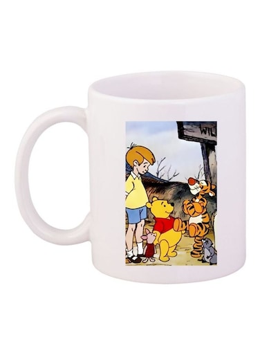 Winnie The Pooh Printed Coffee Mug White/Yellow/Red 11ounce
