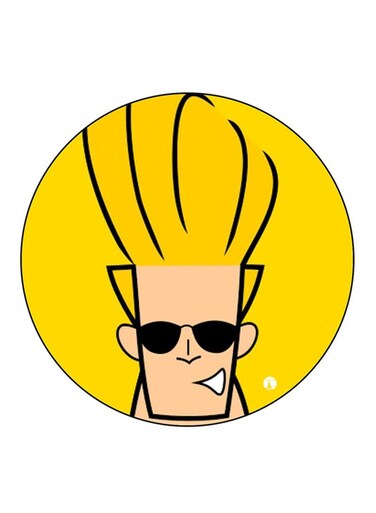 Johnny Bravo Printed Fridge Magnet Round Multicolour