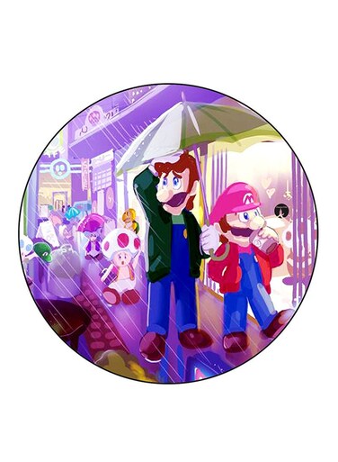 The Video Game Super Mario Printed Fridge Magnet Round Multicolour
