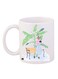 Reading Girl Printed Coffee Mug White/Green/Yellow 11ounce