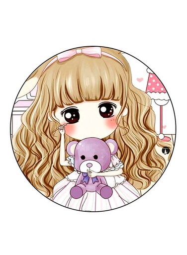 Girl Printed Fridge Magnet Multicolour