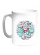 Arabic Letters Printed Coffee Mug White/Red/Blue 11ounce