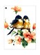 Bird Themed Metallic Plate White/Blue/Pink 20x15cm