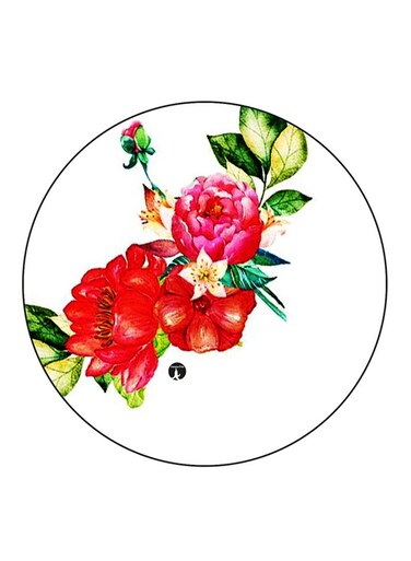 Flowers Printed Fridge Magnet Round Multicolour