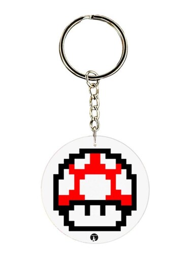 Super Mario Logo Keychain Red/White/Black