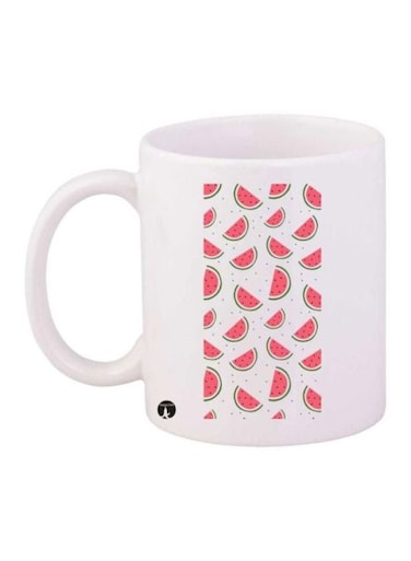 Watermelons Printed Coffee Mug White/Pink