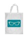 Glasses Printed Shopping Bag White