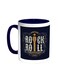 Rock And Roll Printed Coffee Mug Blue/White 11ounce