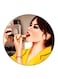 Woman Printed Fridge Magnet Round Multicolour