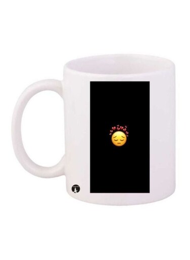 Emojis Printed Mug White/Black/Yellow