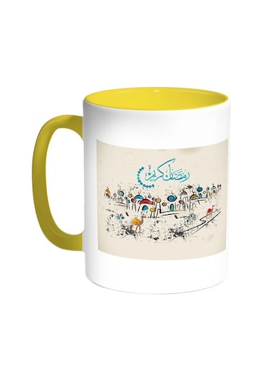 Ramadan Kareem Printed Coffee Mug Yellow/White 11ounce