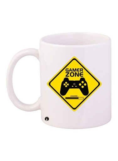 Gamer Zone Printed Coffee Mug White/Yellow/Black 11ounce